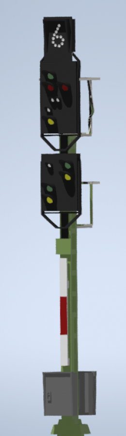H/V Kompakt Hauptsignal mit Vorsignal am geraden Mast Dummy